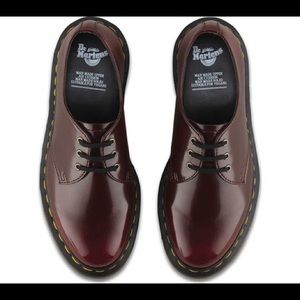 Dr. Martens Red Patent Leather Oxfords | Women’s 8